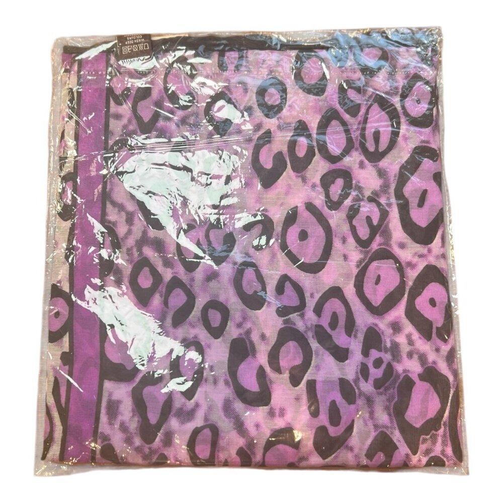 Raj Anthropologie 100% Cotton Scarf Purple Animal Print Made In India 58”x58”